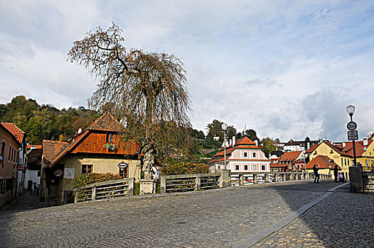 捷克克鲁娒洛夫老城,krumlov,中心广场附近