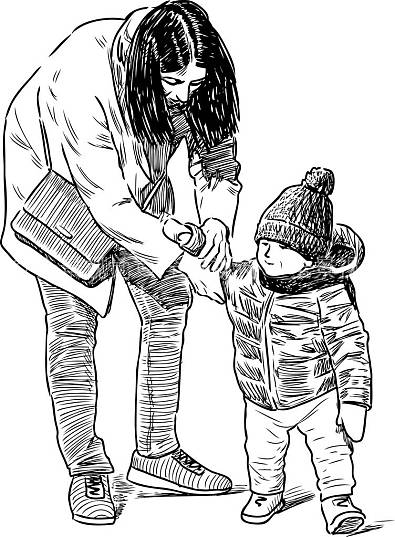 素描,母亲,绘画,少妇,婴儿,漫步_高清图片_全景视觉