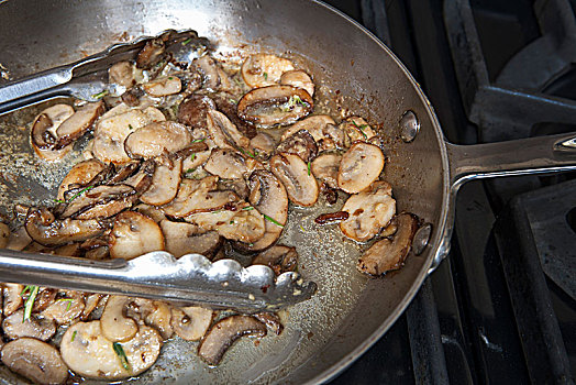 蘑菇,锅,蔬菜,食物,烹调
