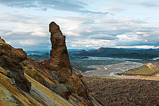 岩石构造,火山,靠近,兰德玛纳,冰岛
