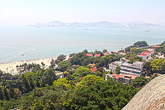 福建,厦门,鼓浪屿,海岛,日光岩,全景,风光,风情,建筑,植被,旅游,游客