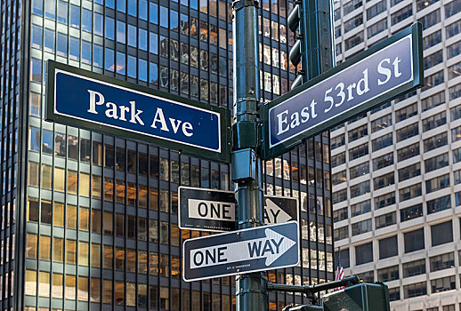 纽约,街道,名字,标识,曼哈顿,美国,北美