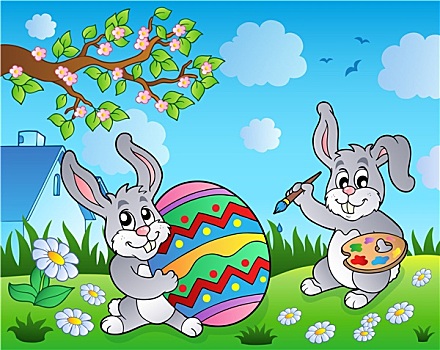 复活节兔子,主题,图像