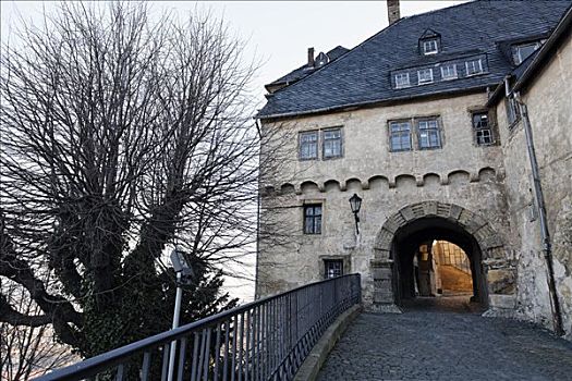 大,城堡,中世纪,门房,哈尔茨山,萨克森安哈尔特,德国,欧洲
