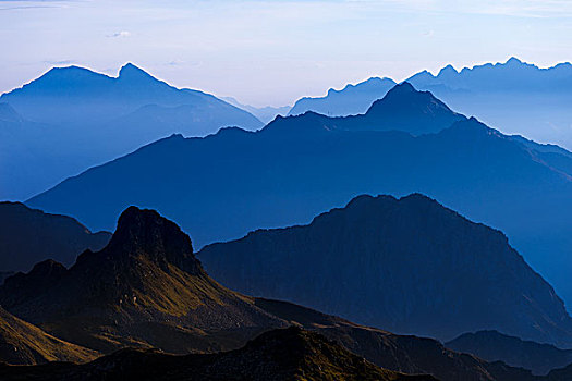 蓝色,钟点,高处,蒙塔丰,山,奥地利,欧洲