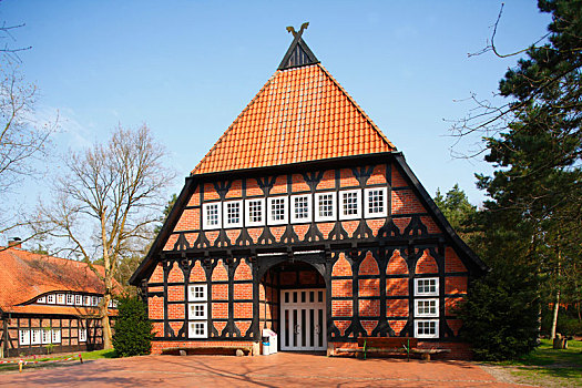 半木结构房屋,下萨克森,德国