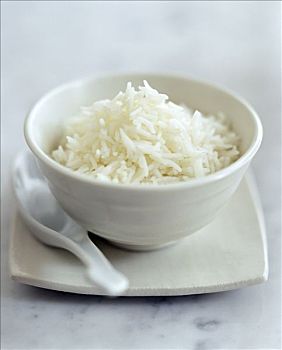 米饭,碗,勺子