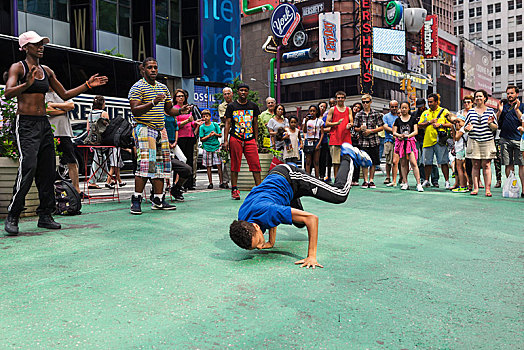 街道,舞蹈表演,时代广场,纽约,美国,北美