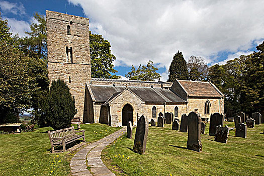 石头,教堂,墓地,诺森伯兰郡,英格兰