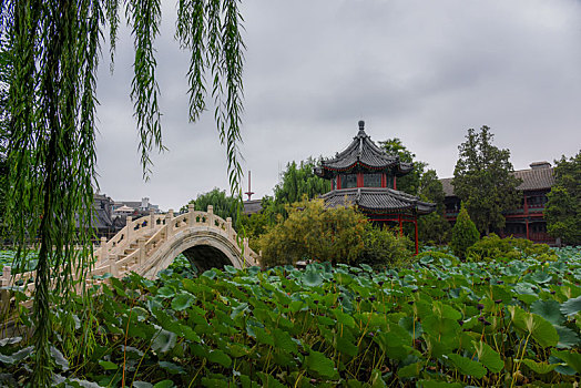 河北保定,古莲花池景区直隶图书馆