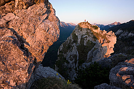 远足,场景,阿尔卑斯山,上巴伐利亚,巴伐利亚