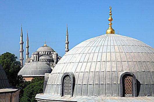 土耳其,伊斯坦布尔,市区,地区,藍色清真寺,陵墓,清真寺,蓝色清真寺