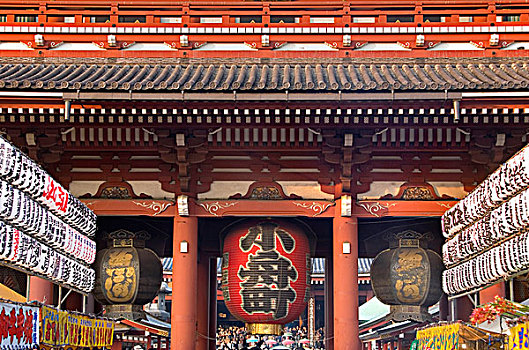 灯笼,大门,庙宇,东京,日本