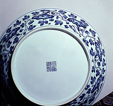 特写,蓝色,白色,器物,碗