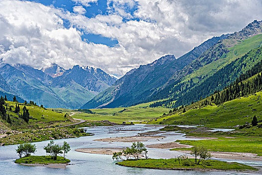 河,区域,吉尔吉斯斯坦,亚洲