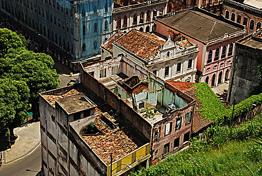 brazil,bahia,salvador,aerial,view,on,high,rise,residential,buildings,and,church