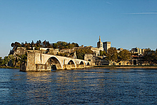 桥,宫殿,阿维尼翁,普罗旺斯,区域,法国,欧洲