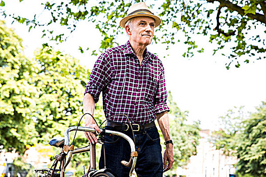 老人,自行车,公园,伦敦