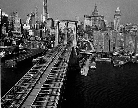 美国,纽约,曼哈顿,岛屿,城市,吊桥