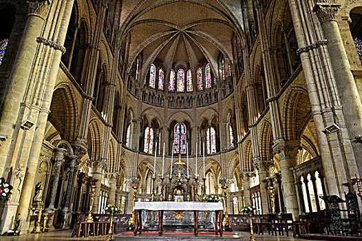 圣坛,历史,弄脏,玻璃,窗户,12世纪,大教堂,教堂,世界遗产,兰斯,香槟阿登大区,法国,欧洲