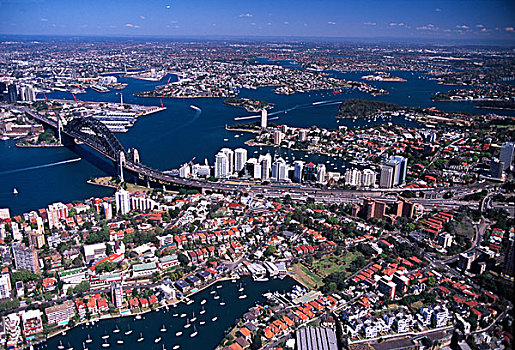 悉尼港大桥,港口,悉尼,澳大利亚,俯视
