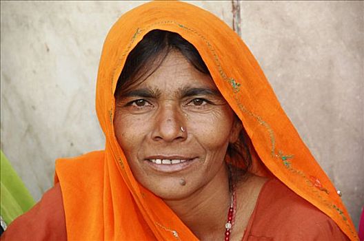肖像,印度女人,普什卡,拉贾斯坦邦,北印度,亚洲