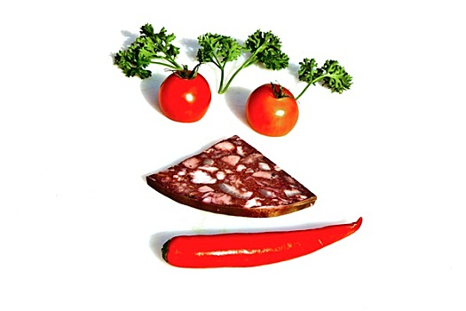 脸,肉,蔬菜