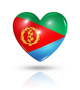 喜爱,厄立特里亚,心形,旗帜,象征