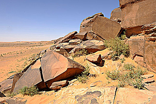 阿尔及利亚,撒哈拉沙漠,岩石艺术