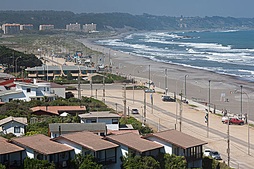 智利,圣多明各,海滩,城镇景色