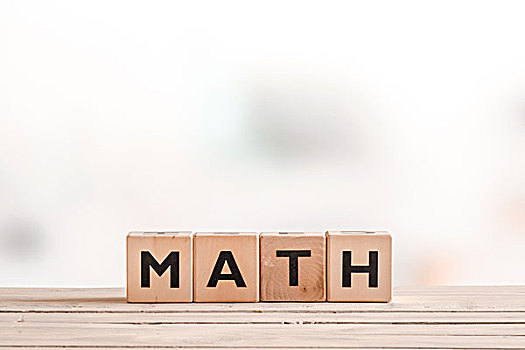 数学,授课,标识,立方体,木桌子