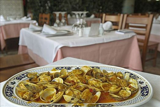 盘子,蛤,加利西亚,西班牙,欧洲