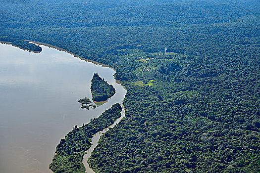 航拍,地方特色,乡村,人,河,弯曲,塔帕若斯河,亚马逊雨林,巴西,南美