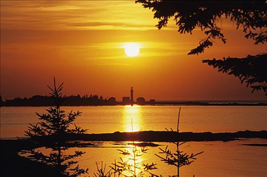 加拿大,魁北克,加斯佩半岛,日落