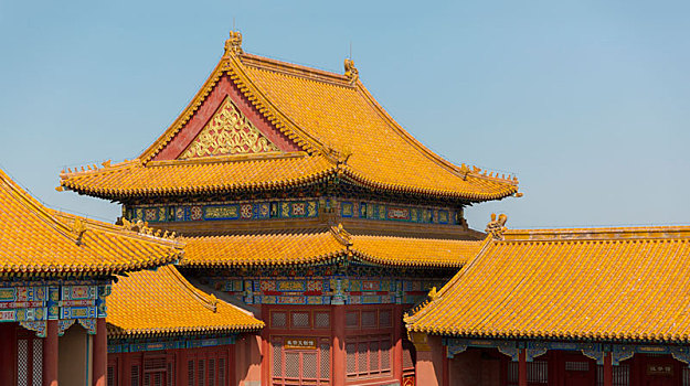 北京故宫金色房檐