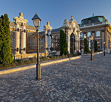 栅栏,灯笼,城堡,布达佩斯,匈牙利