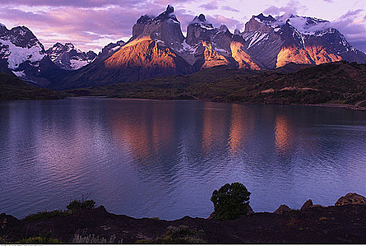 晨光,山峦,智利
