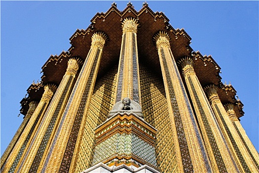 柱子,玉佛寺,曼谷,亚洲,泰国