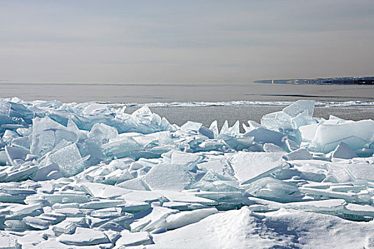 冰,北岸,苏必利尔湖,冬天,安大略省,加拿大