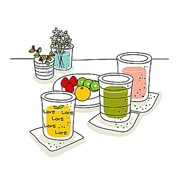果汁,水果,盆栽,背景