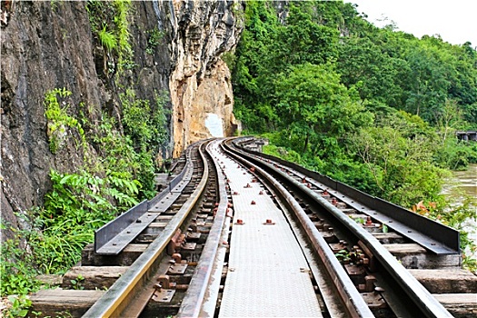 死,铁路,旁侧,悬崖,河,泰国