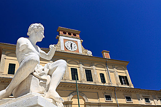 雕塑,正面,邸宅,公爵,艾米利亚-罗马涅大区,意大利,欧洲