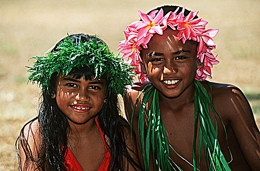 库克群岛,南太平洋,拉罗汤加岛,孩子