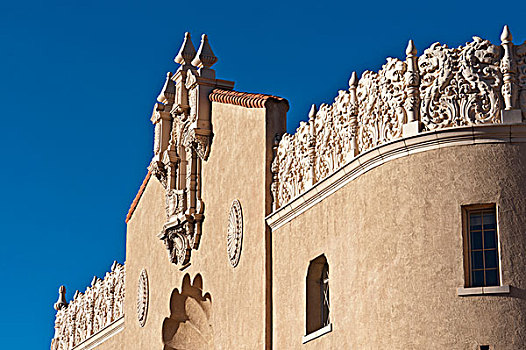 山形墙,檐壁,剧院,圣达菲,新墨西哥