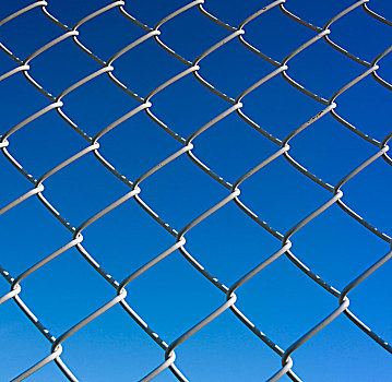 线,栅栏,铁丝网,蓝天,背景,图像
