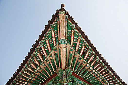 特写,屋顶,佛教寺庙,佛国寺,庆州,韩国