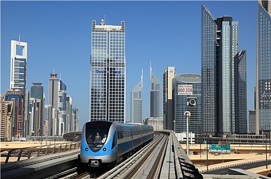 地铁,列车,市区,迪拜,阿联酋,照片