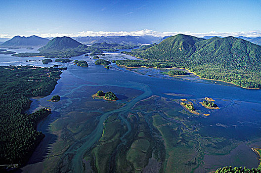 俯视,格里夸湾,联合国教科文组织,生物保护区,不列颠哥伦比亚省,加拿大