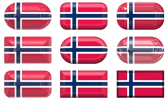玻璃,扣,旗帜,挪威