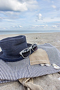 海滨游泳手提袋,帽子,沙滩